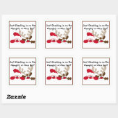 Naughty- oder Nizza-Liste Quadratischer Aufkleber (Blatt)