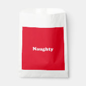 Naughty oder Nizza, rot-weiße Gabe Gefallen Tasche Geschenktütchen (Vorderseite)