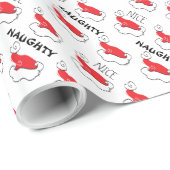 Naughty oder Nizza-Weihnachtsmannmütze Geschenkpapier (Rolleneckpunkt)