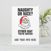 NAUGHTY ODER SCHÖN? CHRISTMAS PARTY EINLADUNGEN (Stehend Vorderseite)