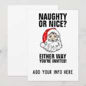 NAUGHTY ODER SCHÖN? CHRISTMAS PARTY EINLADUNGEN (Vorne/Hinten)
