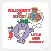 Naughty oder schön? quadratischer aufkleber (Vorderseite)