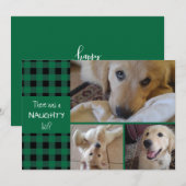 NAUGHTY ODER SCHÖNE Karierte PAPPY FERIEN 3 Foto Feiertagskarte (Vorne/Hinten)
