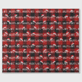 NAUGHTY of NICE Text with Weihnachtsmannmützen Geschenkpapier (Flach)