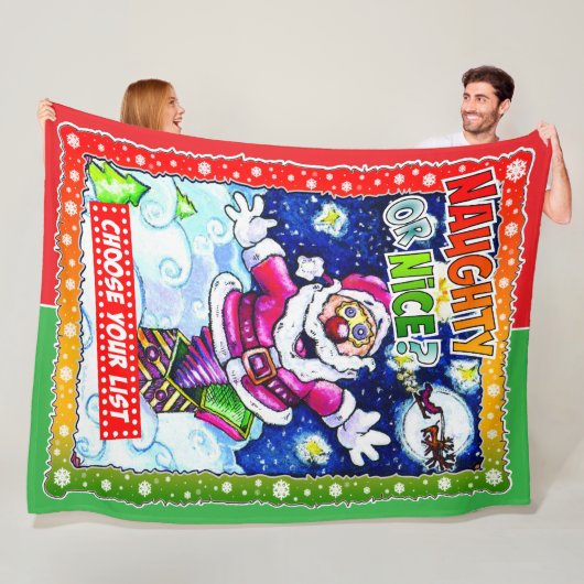 Naughty or nice, choose your list fleecedecke (Beispiel)