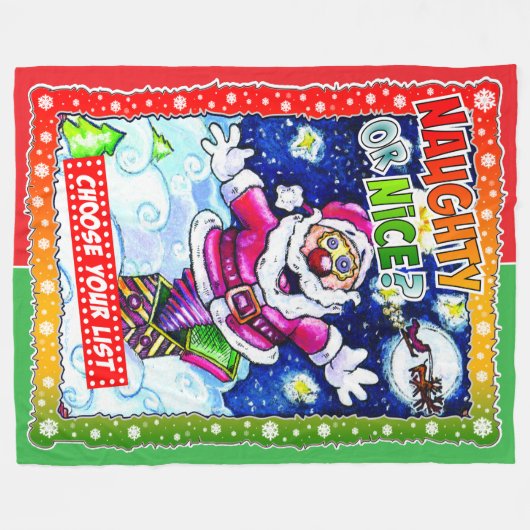 Naughty or nice, choose your list fleecedecke (Vorderseite (Horizontal))