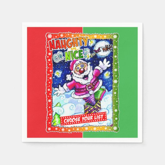 Naughty or nice, choose your list serviette (Vorderseite)