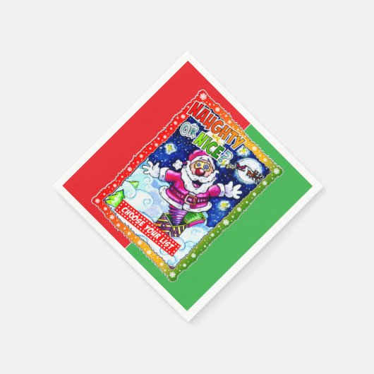 Naughty or nice, choose your list serviette (Ecke)