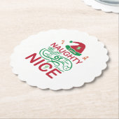  Naughty or Nice Christmas Frogs with Santa Design Untersetzer (angewinkelt)