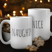 ‘NAUGHTY or NICE’ Customizable Word Chic Modern Kaffeetasse