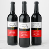 Naughty or Nice? Funny Christmas Santa suit Weinetikett (Flaschen)