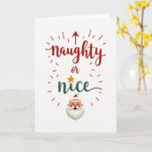 Naughty or Nice List Santa Christmas Card Karte (Gelbe Blume)
