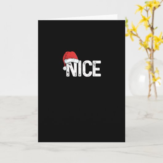 Naughty Or Nice Matching Christmas Funny Design Karte (Gelbe Blume)