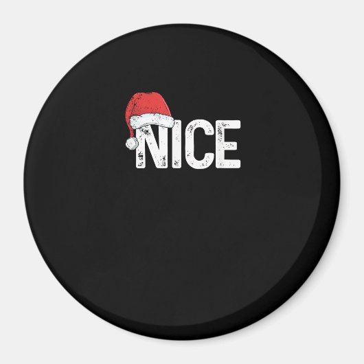 Naughty Or Nice Matching Christmas Funny Design  Magnet (Vorne)