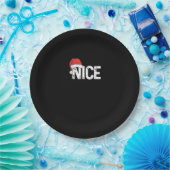 Naughty Or Nice Matching Christmas Funny Design  Pappteller (Party)