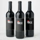 Naughty Or Nice Matching Christmas Funny Design Weinetikett (Flaschen)