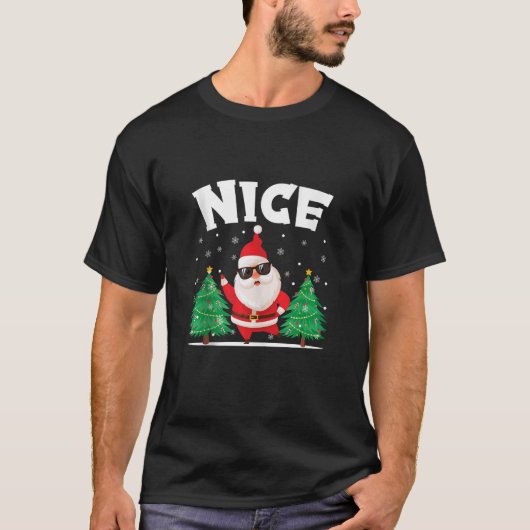Naughty or Nice Matching Couples Christmas Trees S T-Shirt (Vorderseite)
