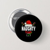 Naughty Or Nice Team Matching Christmas Pajama Men Button (Vorne & Hinten)