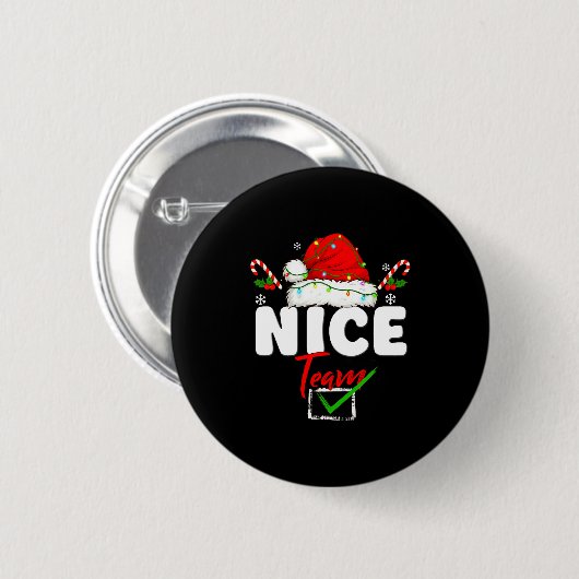 Naughty Or Nice Team Matching Christmas Pajama Men Button (Vorne & Hinten)