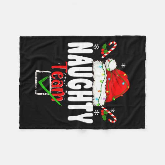 Naughty Or Nice Team Matching Christmas Pajama Men Fleecedecke (Vorderseite (Horizontal))