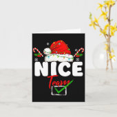 Naughty Or Nice Team Matching Christmas Pajama Men Karte (Gelbe Blume)