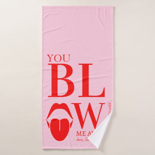 Naughty Pink Red Valentinstag Card Badhandtuch Set (Badehandtuch)