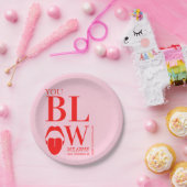 Naughty Pink Red Valentinstag Card Pappteller (Party)