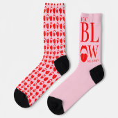Naughty Pink Red Valentinstag Card Socken (Linkes Detail)