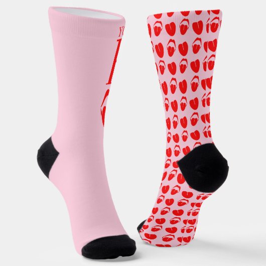 Naughty Pink Red Valentinstag Card Socken (Gewinkelt)