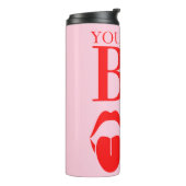 Naughty Pink Red Valentinstag Card Thermosbecher (Nach links gedreht)