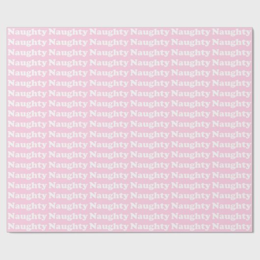 Naughty-pink-weiße Typografie-Muster lustig niedli Geschenkpapier (Flach)