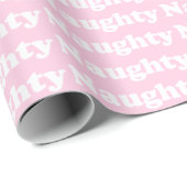 Naughty-pink-weiße Typografie-Muster lustig niedli Geschenkpapier (Rolleneckpunkt)