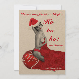 Naughty Pinup Joke Funny Rude FLAT Weihnachtskarte Feiertagskarte