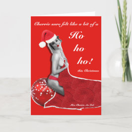 Naughty Pinup Joke Funny Rude Red Christmas Card Karte
