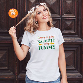 Naughty Pregnancy Ankündigung Weihnachten T-Shirt