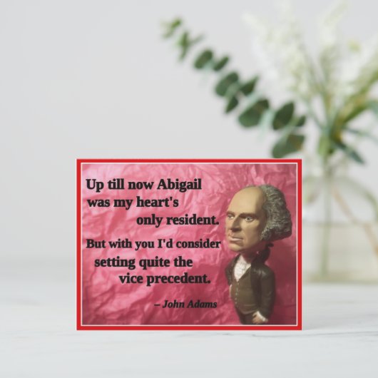 Naughty Presidential Valentine Feiertagspostkarte (Stehend Vorderseite)