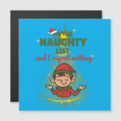 Naughty & Proud of It – Funny Magnetic Xmas Card Magnetkarte (Vorne/Hinten)