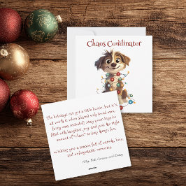 Naughty Puppy Christmas Chaos Coordinator Feiertagskarte