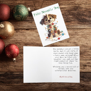 Naughty Puppy Christmas Chaos Coordinator Feiertagskarte