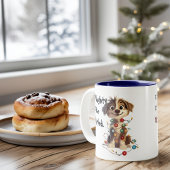 Naughty Puppy Santa Checklist Red Zweifarbige Tasse