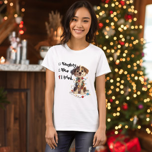 Naughty Puppy Santa Checkliste T-Shirt