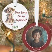 Naughty Puppy Santa Negotiations Ornament