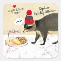 Naughty raccoon frisst Ihre Weihnachtskekse backen