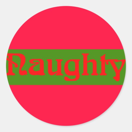 Naughty Red auf Green Runder Aufkleber (Vorderseite)
