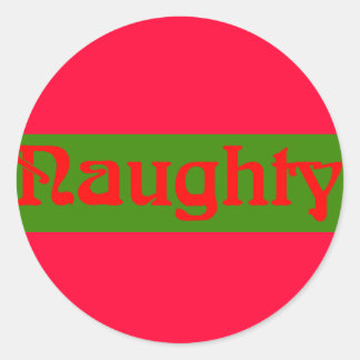 Naughty Red auf Green Runder Aufkleber