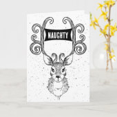 Naughty Reindeer lustige Weihnachtskarte Karte (Gelbe Blume)