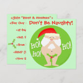 Naughty Santa Party Einladung (Vorne/Hinten)