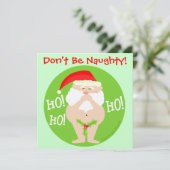 Naughty Santa Party Einladung (Stehend Vorderseite)