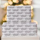 Naughty Schwarz-weiß Typografy Pattern Weihnachten Geschenkpapier