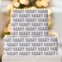 Naughty Schwarz-weiß Typografy Pattern Weihnachten